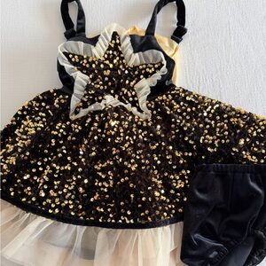 Liv & Stella Midnight Glam Sequin Star, Velvet and Tulle dress + Bloomers